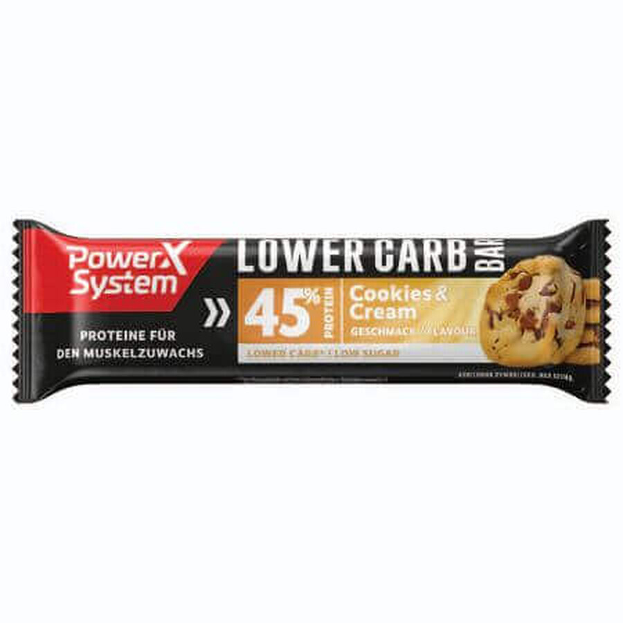 Proteinriegel cookie&amp;cream Lower Carb, 40g, Power System