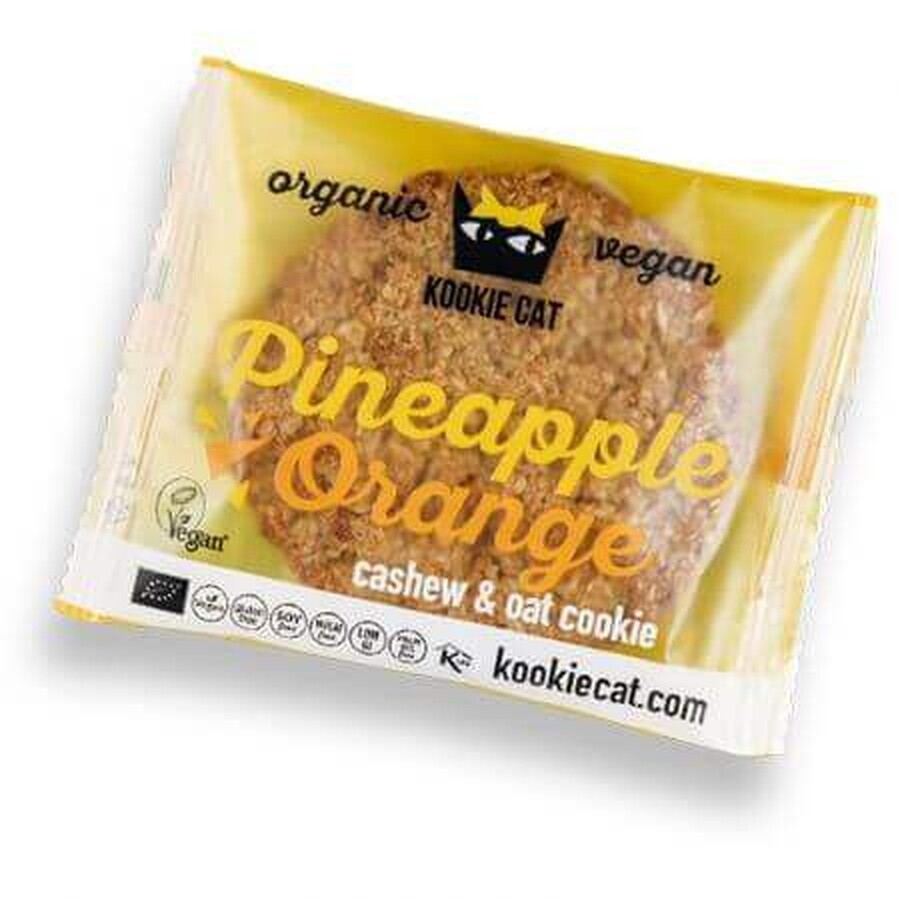 Biscotti biologici con ananas e arance senza glutine, 50 g, Kookie Cat