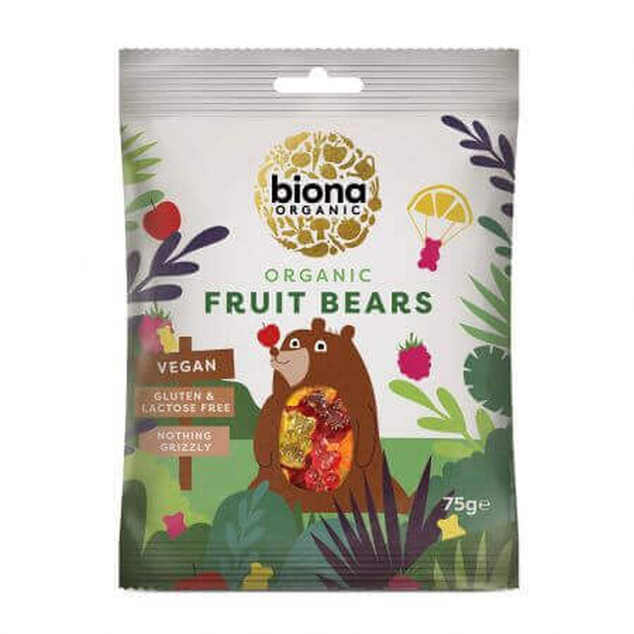 Mini ositos de gelatina ecológica con fruta, 75 g, Biona