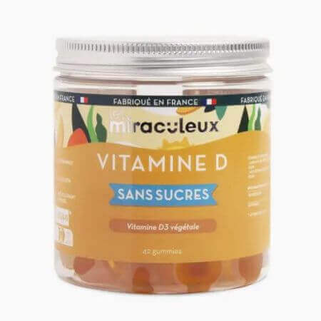 Gummy jellies with vitamin D, 2000 IU 50 mcg, 42 pieces, Les Miraculeux