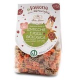 Pasta voor kinderen met rode linzenmeel en groene erwten, 250g, Pasta Natura