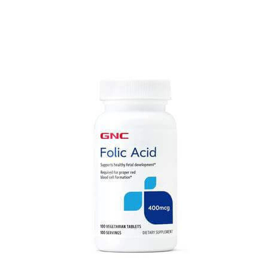 Folic Acid 400mcg, 100 tablets, GNC