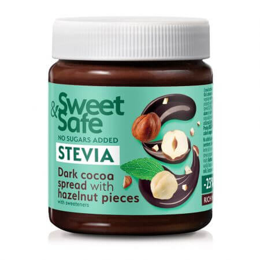 Sweet&amp;Safe intense cocoa and hazelnut cream sweetened with stevia, 220 g, Sly Nutritia