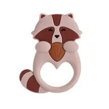 Silicone teething toy Coccorito - Brown raccoon