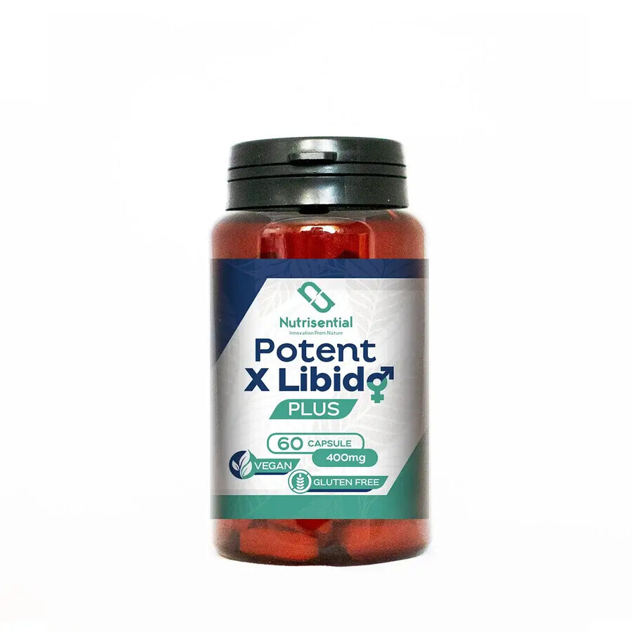 Potent X Libido Plus, integratore per potenza, 60 capsule, Nutrisential