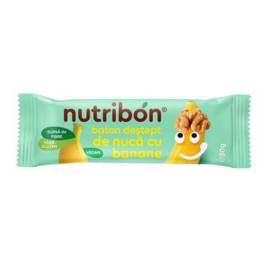 Gluten-free vegan banana nut bar, 30g, Nutribon