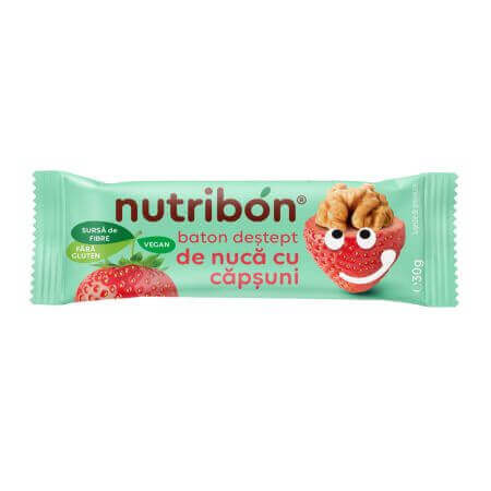 Gluten-free vegan nut and strawberry bar, 30g, Nutribon