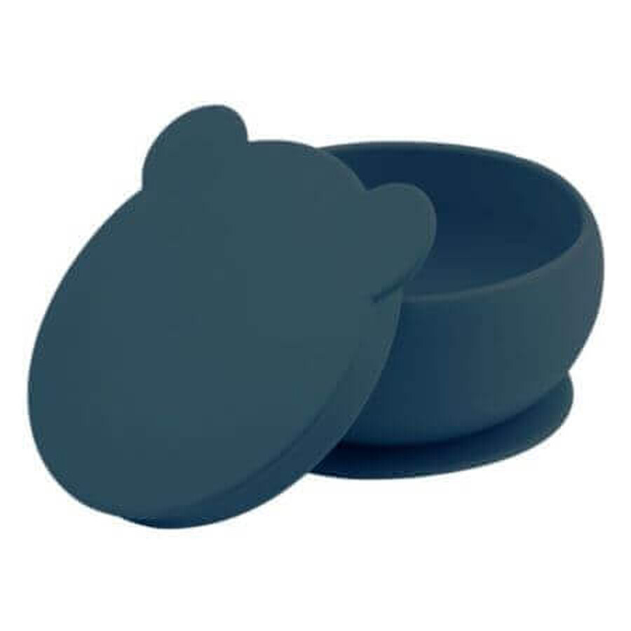 Ciotola in silicone con ventosa e coperchio, Deep Blue, Minikoioi