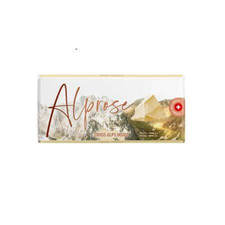 Cioccolato bianco con vaniglia, 100g, Alprose