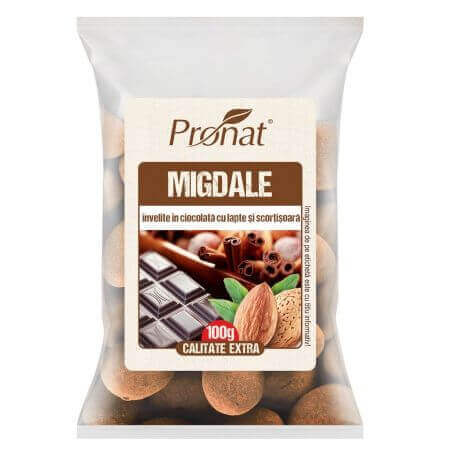 Mandorle avvolte in cioccolato al latte e cannella, 100 gr, Pronat