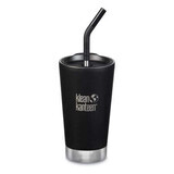 Thermos con coperchio e cannuccia, 473 ml, Shale Black, Klean Kanteen