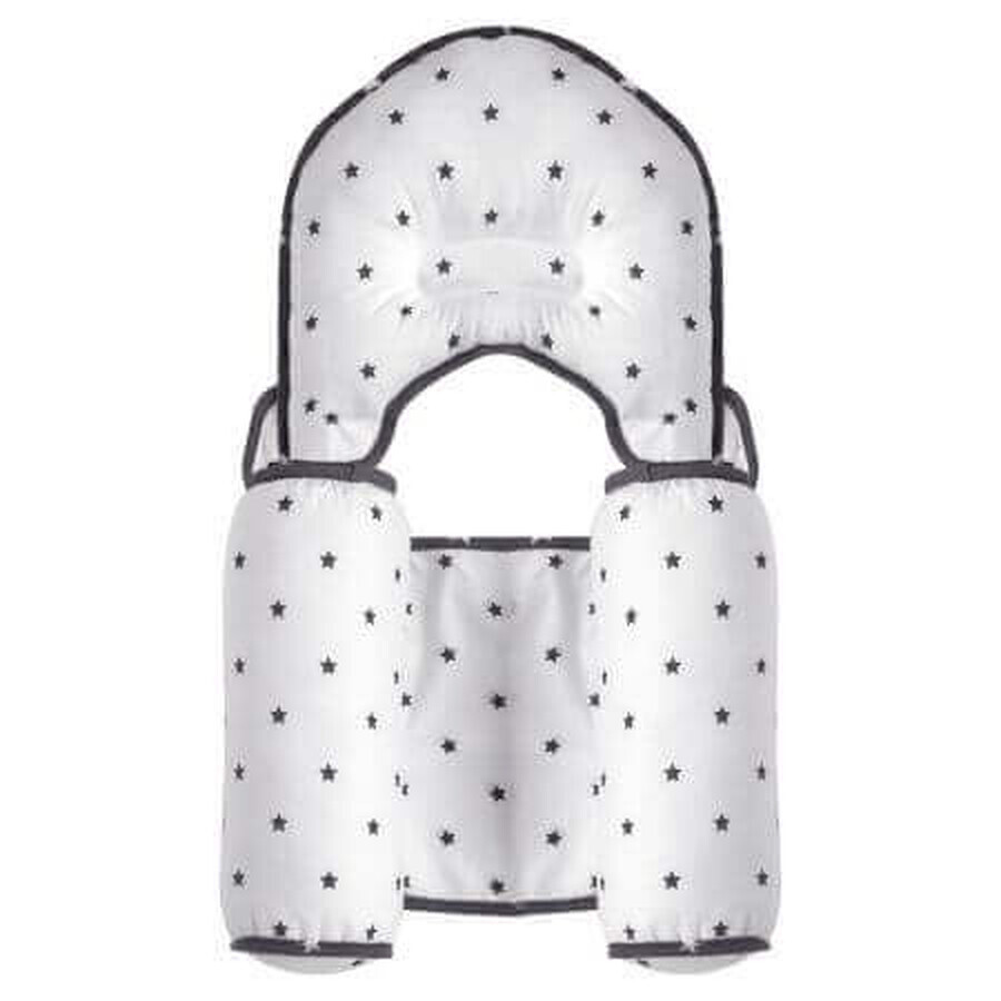 Positioner with anti-plagiocephaly cushion Grey Stars, Sevi Bebe