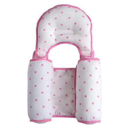 Posizionatore con cuscino antiplagiocefalia Pink Stars, SeviBebe