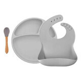 Set pappa in silicone BWL II, grigio polvere, Minikoioi