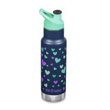 Thermos stretto con coperchio Sport ML Kid Classic, 355 ml, Navy Hearts, Klean Kanteen