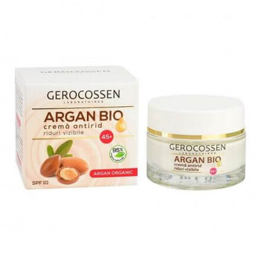 Crema per combattere le rughe visibili con SPF 10 45+ Argan Bio, 50 ml, Gerocossen