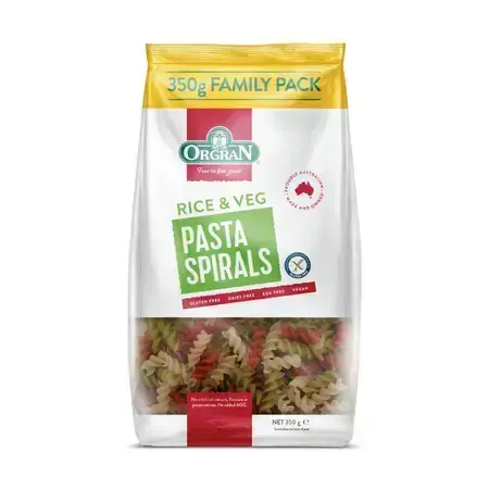 Spiral rice and vegetable pasta, 350 g, Orgran