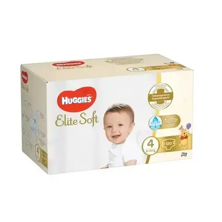 Pannolini Elite Soft, n. 4, 8-14 kg, 120 pezzi, Huggies