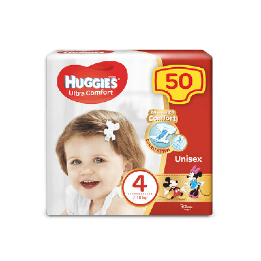 Ultra Comfort Windel, Nr. 4, 7-18 kg, 50 Stück, Huggies