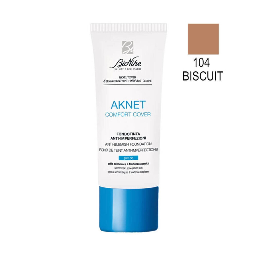 Aknet Comfort Cover 104 Biscuit Acne Foundation, 30ml, Bionike