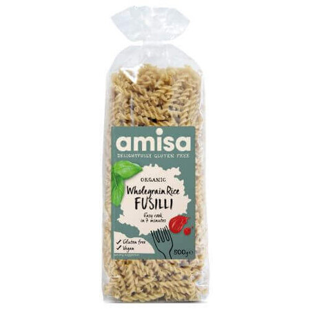 Amisa glutenvrije hele rijst fusilli, 500 g, Bio Holistic