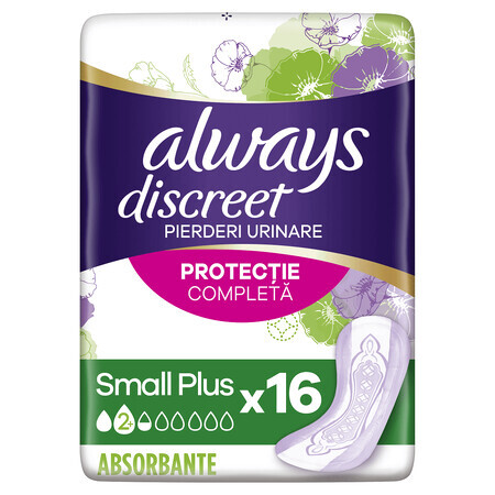 Assorbenti per incontinenza urinaria Always Discreet Small Plus, 16 pezzi, P&G