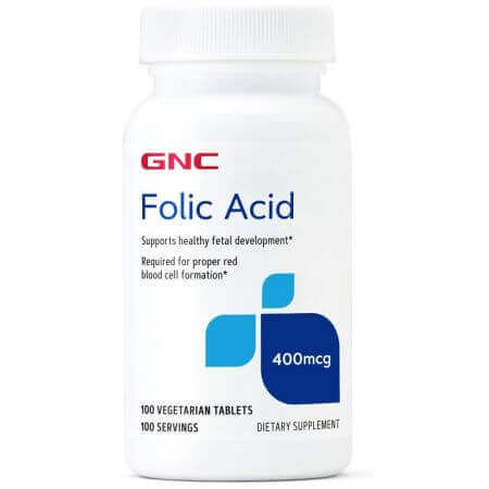 Acido folico, 400 mcg, 100 compresse, GNC