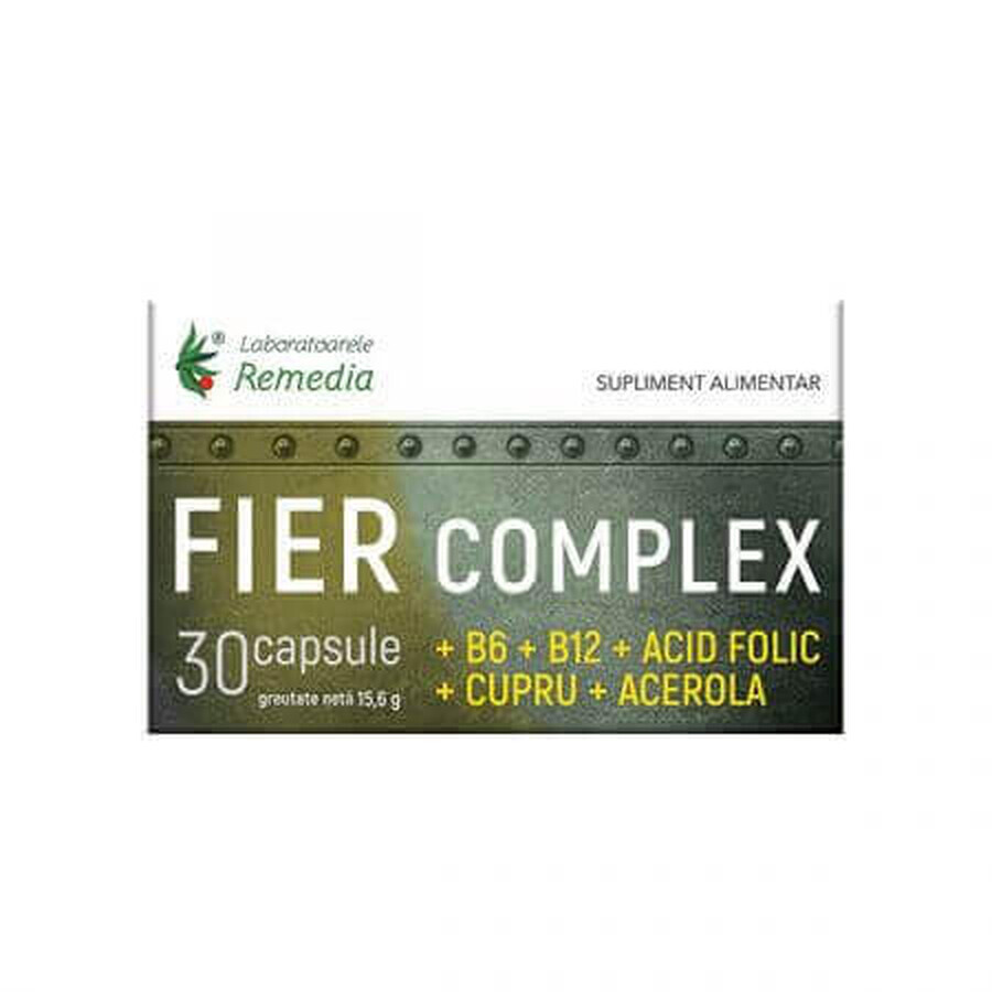 Complesso di ferro, 30 capsule, Remedia