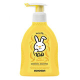 Gel doccia e shampoo 2 in 1 al gusto di banana, 200 ml, Sanosan