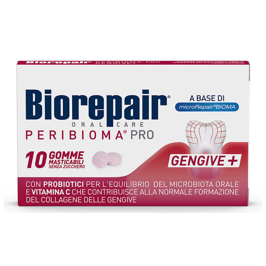 Biorepair Peribioma - Gengive Sane E Forti Gomme Masticabili, 10 Gomme