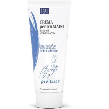 Crema mani con glicerina e olio di carota Q4U, 100 ml, Tis Farmaceutic