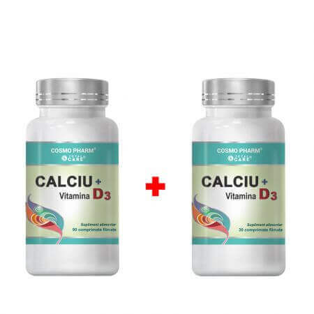 Packung Calcium + Vitamin D3, 90 + 30 Filmtabletten, Cosmopharm