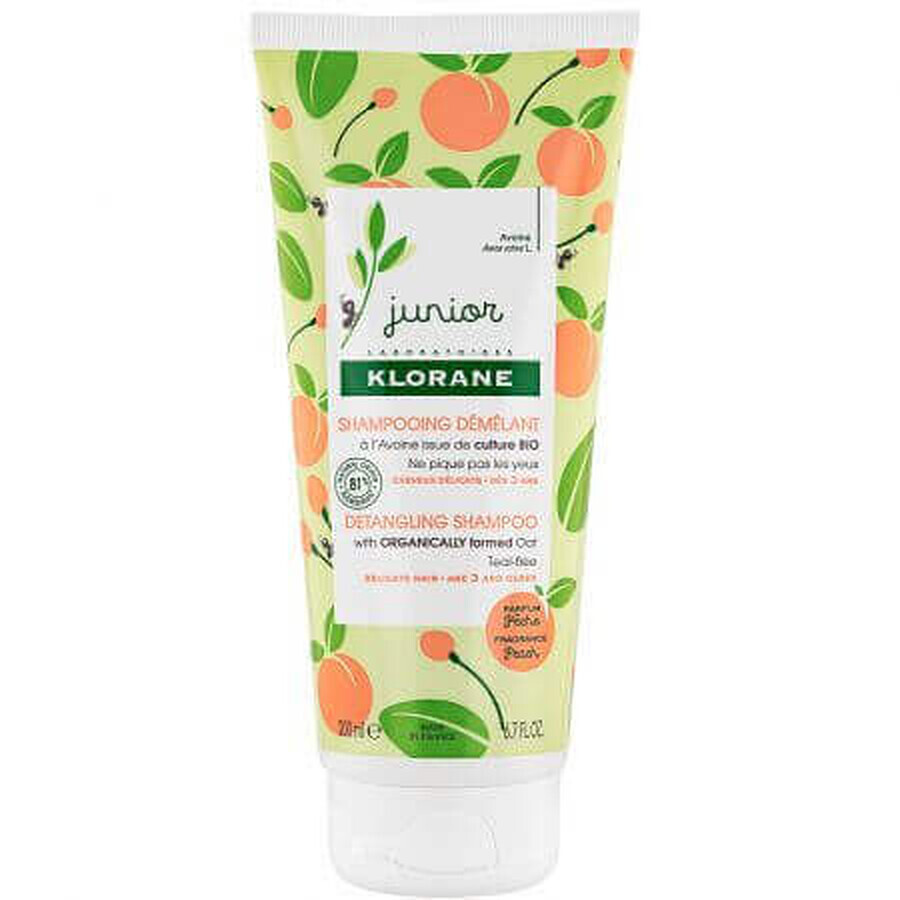 Peach scented shampoo, 200 ml, Klorane Junior