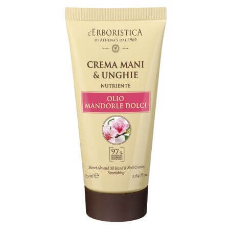 Hand and nail cream with sweet almond oil, 75 ml, L'Erboristica