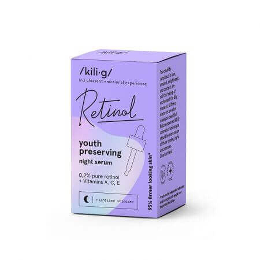 Nachtgesichtsserum mit Retinol, Hyaluronsäure und Vitamin E, 30 ml, Kilig