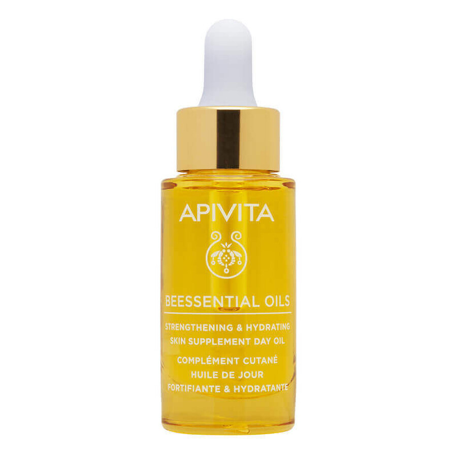 Apivita Beessential - Day Oil Olio Viso da Giorno Rinforzante e Nutriente, 15ml