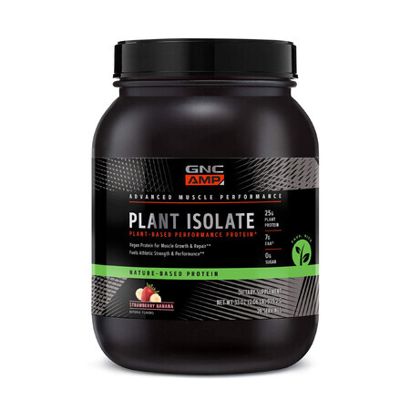 Gnc Amp Plant Isolate Proteine ​​Vegane Al Gusto Di Fragola E Banana, 935,2 G