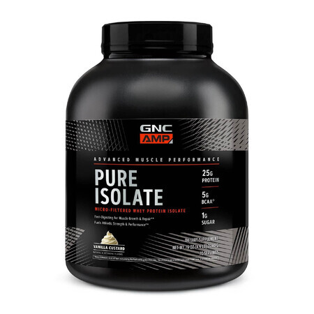 Gnc Amp Pure Isolate, Wei-eiwit isolaat met vanille smaak, 2240 G