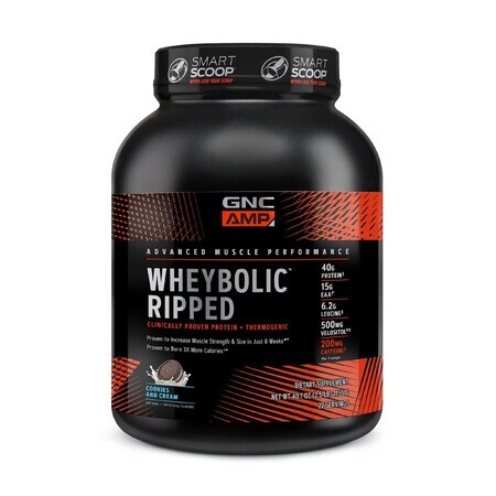 Gnc Amp Wheybolic Ripped, Whey Protein, Cream Biscuit Flavored, 1155 G