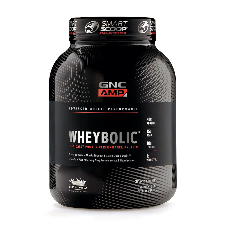 Gnc Amp Wheybolic, Whey Protein, Vanilla Flavoured, 1300 G