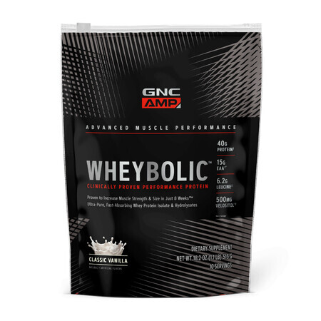 Gnc Amp Wheybolic, proteine ​​del siero di latte, al gusto di vaniglia, 515 G