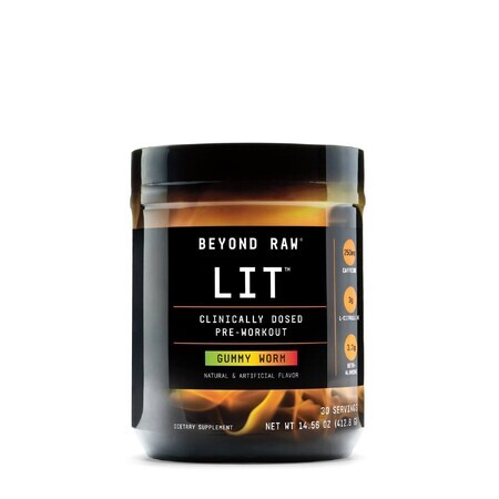 Gnc Beyond Raw Lit, formula pre-allenamento, aromatizzato alla gelatina, 412,8 G