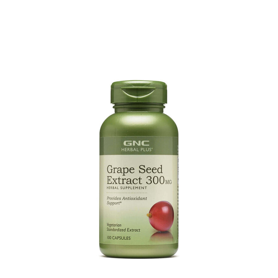 Gnc Herbal Plus semi d'uva 300 Mg, estratto di semi d'uva, 100 Cps