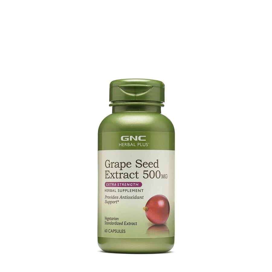 Gnc Herbal Plus Grape Seed 500 Mg, Grape Seed Extract, 60 Cps