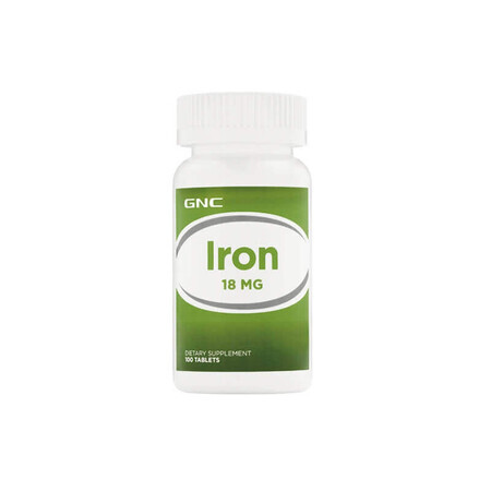 Gnc Iron 18 Mg, Fier, 100 Tb