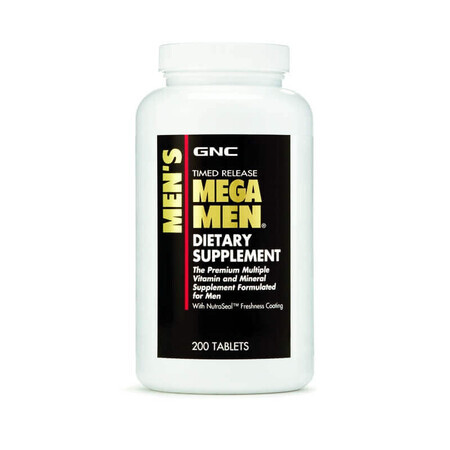 Gnc Men's Mega Men Multivitamin, Complejo multivitamínico para hombres, 200 Tb