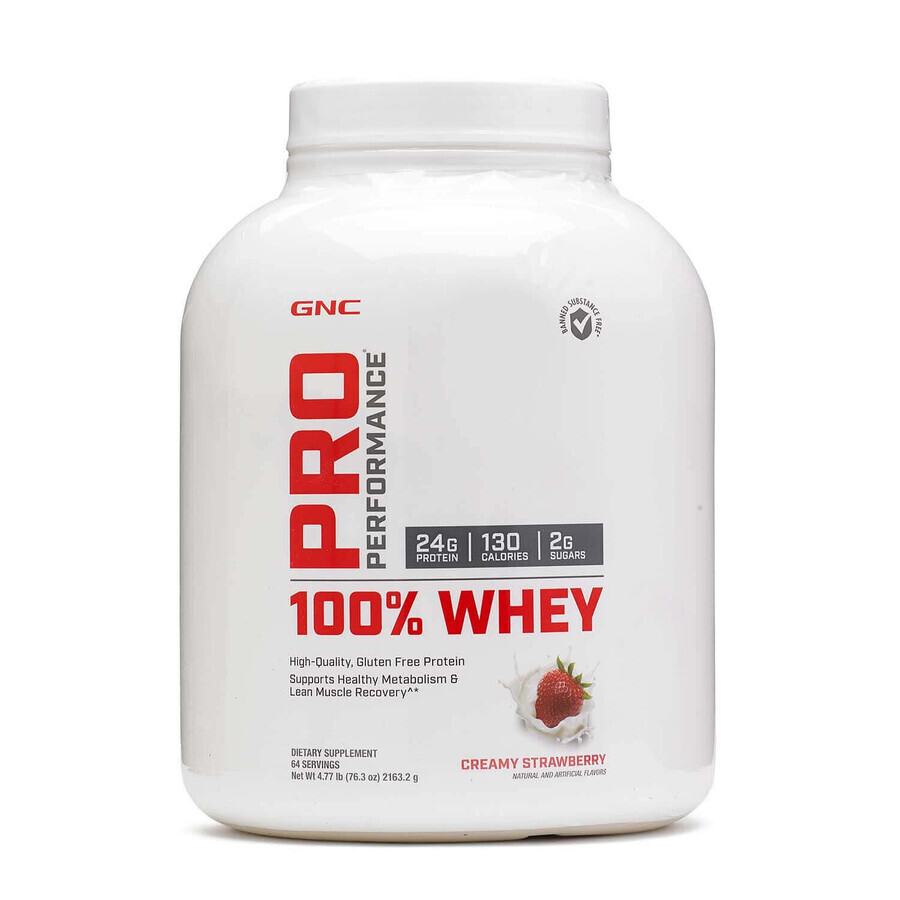 Gnc Pro Performance 100% Whey, Whey Protein With Strawberry Flavor, 2163.20 G