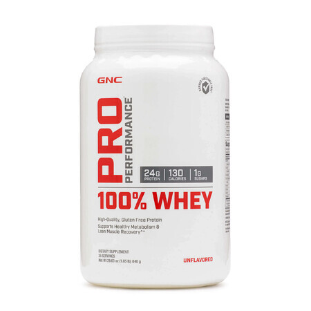 Gnc Pro Performance 100% Whey, Wei-eiwit, Zonder smaak, 840g