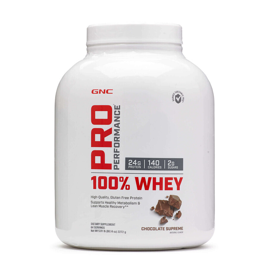 Gnc Pro Performance 100% Whey, proteine ​​del siero di latte, al gusto di cioccolato, 2272 G