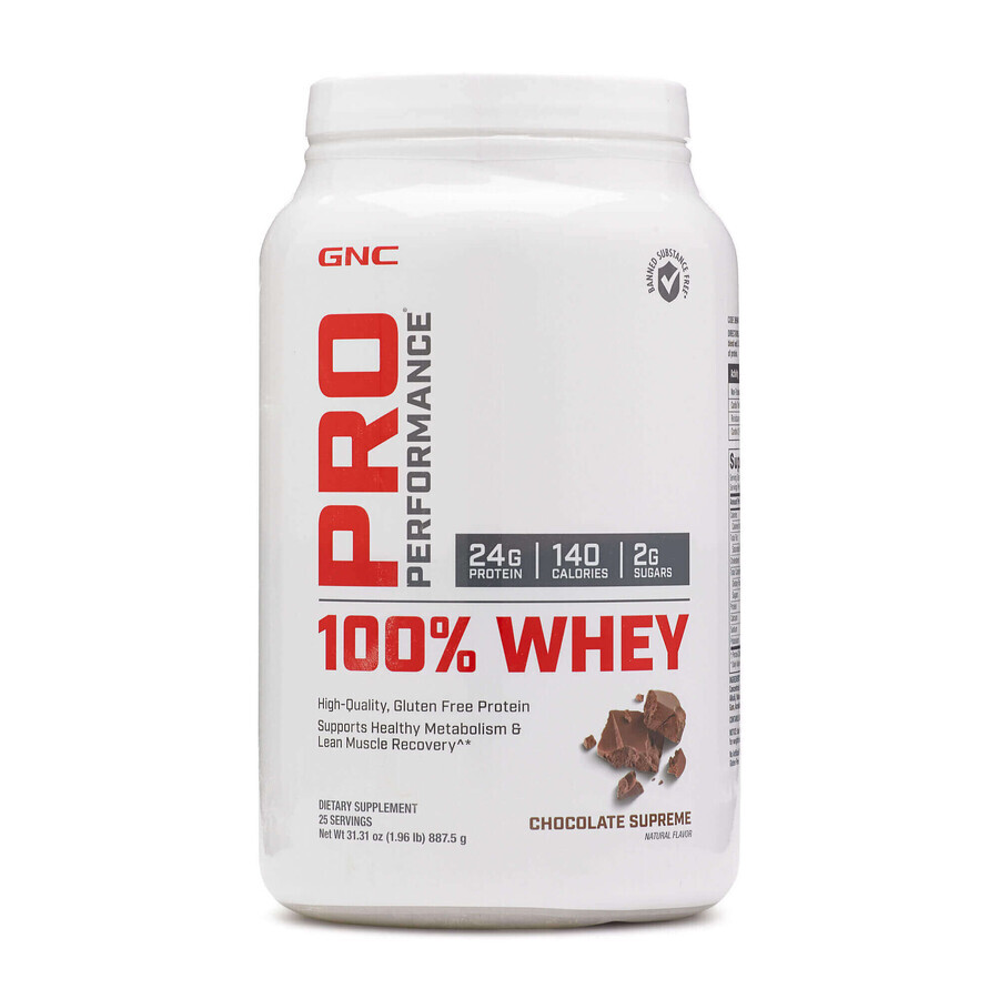 Gnc Pro Performance 100% Whey, proteine ​​del siero di latte, al gusto di cioccolato, 887,5 g